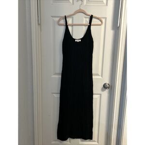 NWT Sweet Genesis Ribbed Sweater Knit‎ Maxi Dress Sleeveless Black Size S